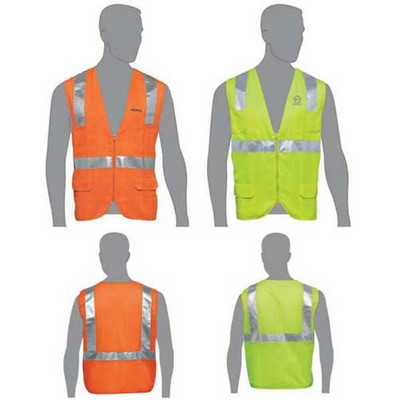 Class 2 Compliant Solid Front Mesh Back Vest