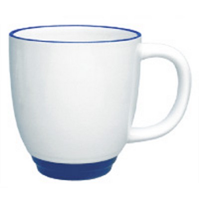 14 Oz. White/ Blue Heartland Bistro Mug