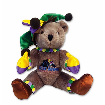 Custom Plush Mardi-Gras Jointed Teddy Bear