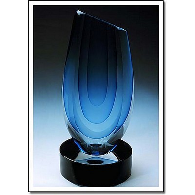 Torch Art Glass Sculpture w/ Marble Base (4.5"x10.5")