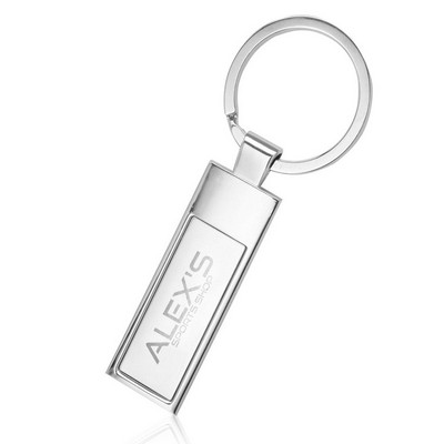 Slim Rectangular Metal Key Chain