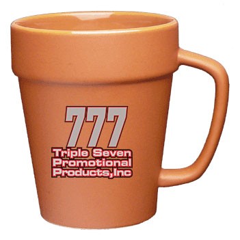 14 Oz. Flower Pot Mug (Terra Cotta Out/Terra Cotta Gloss In)