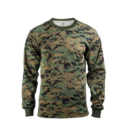 Woodland Digital Camouflage Long Sleeve T-Shirt (S to XL)