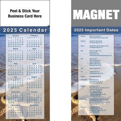 Peel & Stick Full Color Calendar Magnet (3 1/2"x8 1/2")