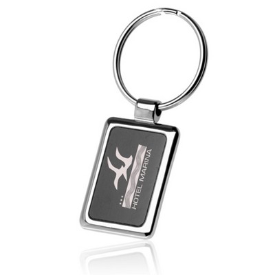 Black and Chrome Rectangular Key Chain