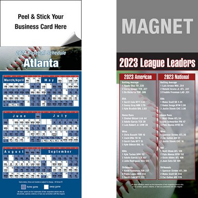 Peel and Stick Atlanta Pro Baseball Schedule Magnet (3 1/2"x8 1/2")