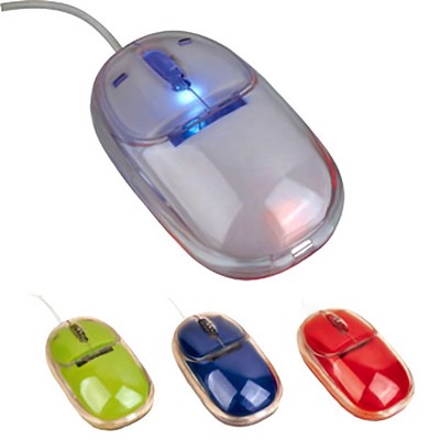 Plastic USB Optical Computer Mouse w/ Light