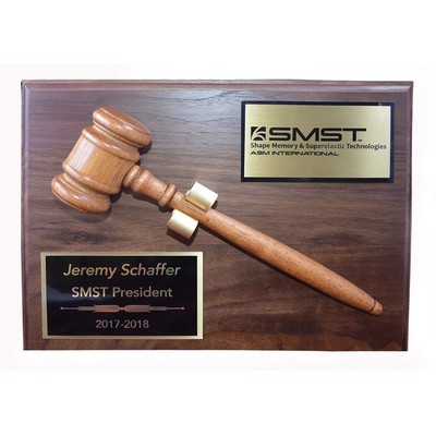 Walnut Gavel Plaque w/Removable Gavel