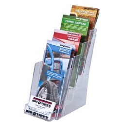 Angled Display W/ Business Card Holder (4 1/8"x7 1/4"x2 1/2")