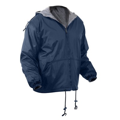 Reversible Fleece-Lined Nylon Jacket with Hood (2XL)