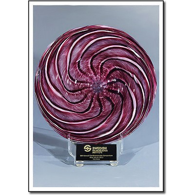 Burgundy Art Glass Rondelle w/o Stand (12"x12")