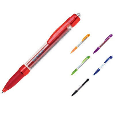 Dago Ballpoint Pen w/Rubber Grip & Retractable Banner