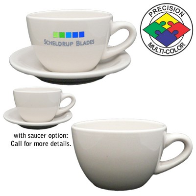 7 Oz. Vitrified Natural Cappuccino Cup w/Optional Saucer (4 Color Process)