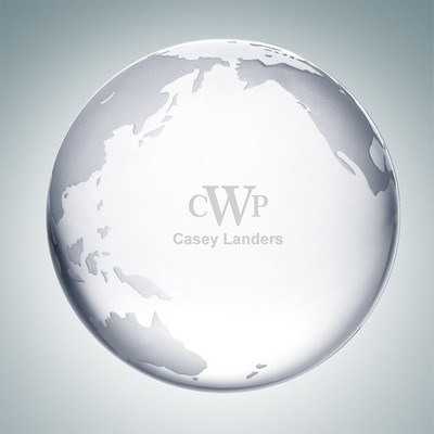 Clear Ocean Globe Optical Crystal Award (Small)