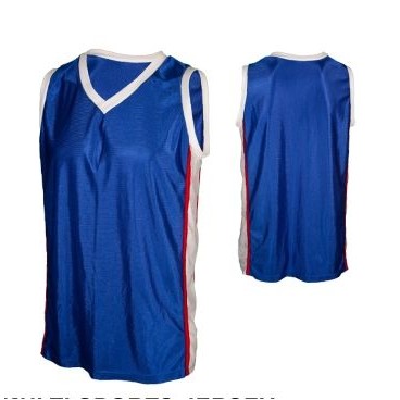 Adult Cool Mesh Multi Sport V-Neck Jersey Shirt w/ Contrast Panel & Piping