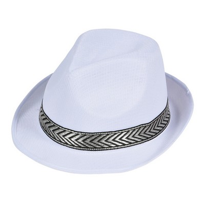 White Mesh Fedora Hat