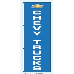 Single Faced Free Flying Drape Flags (Center Panel - Chevy® Trucks - Blue) (3' x 8')