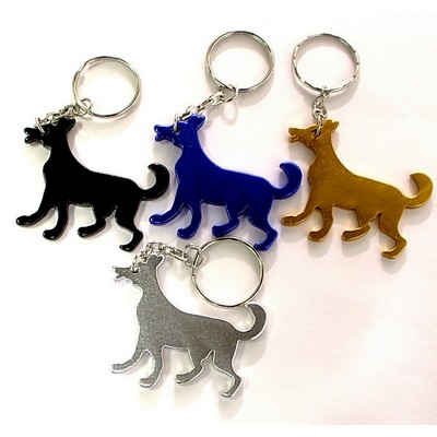 Dog Shape Aluminum Bottle Opener w/Keychain