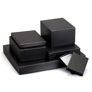 Economy Black Leatherette Photo Box w/White Base (12½"x10"x1½")