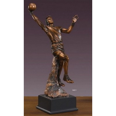 Basketball Player - Large Antique Bronze Resin - 6"W x 18.5"H