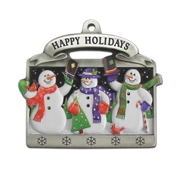 3D Gallery Print Collection Snowman Trio Full Size Ornament