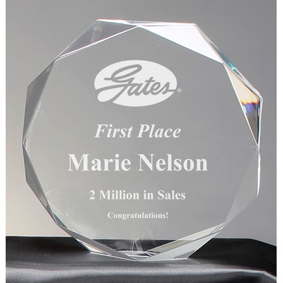 Clear Faceted Acrylic Octagon Award