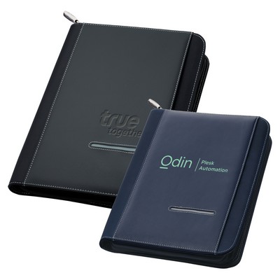 Sterling Accent Zipper Padfolio