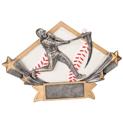 Diamond Star Resin Baseball Award - 5 3/4"x8 1/2"