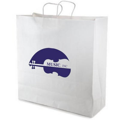 White Kraft Paper Shopping Bags 1C1S (18"x7"x19")