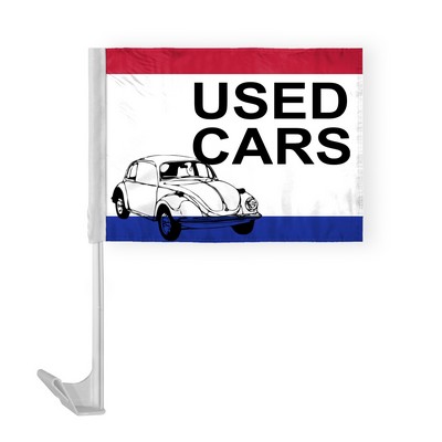 Used Cars with Bug Car Flags 12x16 inch