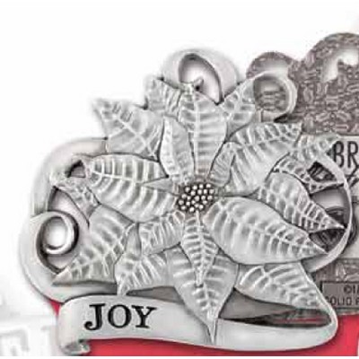 Full Size Stock Design Season's Greetings Joy Pewter Ornament