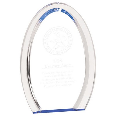 Oval Halo Acrylic Blue Reflective Award - 7"