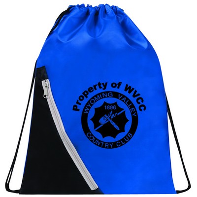 Zipper Pocket Drawstring Backpack