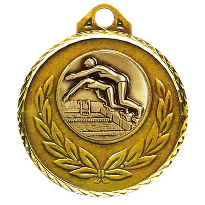 Stock Diamond Wreath 2" Medal -Swimming Female