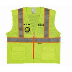 Green safety vest, zipper closure (med-5xl)