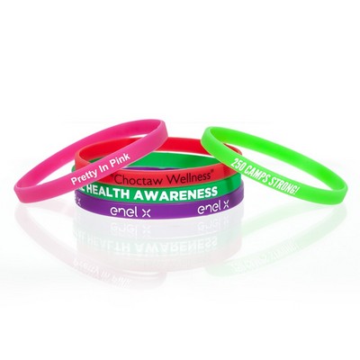 1/4" Silk-Screened Silicone Wristband