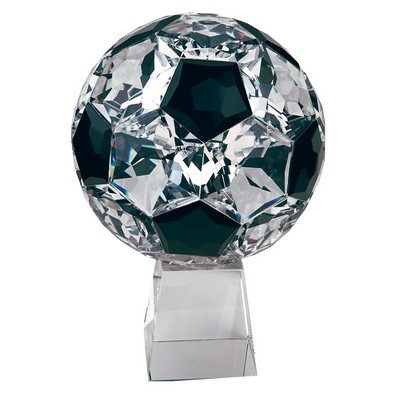 Crystal Soccer Ball Award on Clear Base (Medium)