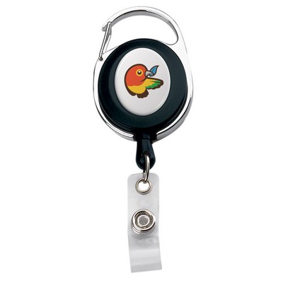 Imported Oval Carabiner Metal/Plastic Retractable Badge Reel