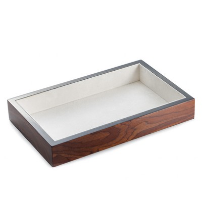 Open Valet Tray - Brown Burl Wood