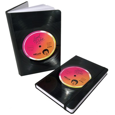 Large Recycled Vinyl Record Journal - Custom Printed Record Label on Cover