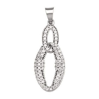 10K white gold CZ fashion pendant