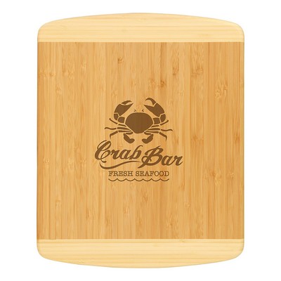 13-1/2" x 11-1/2" Bamboo Two-Tone Rectangle Cutting Board