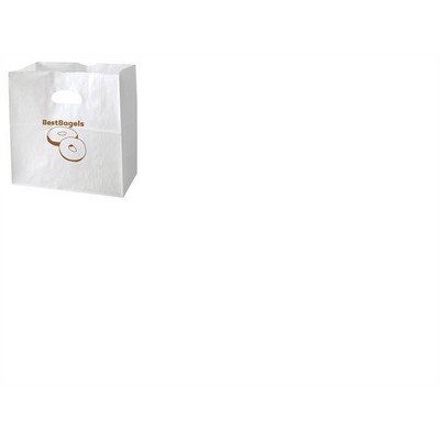 Food Service Natural White Kraft Paper Emerald Shopping Bag (10"x5"x10")