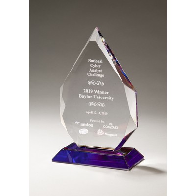 Flame Series Crystal Award with Prism-Effect Base -9.875"