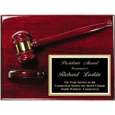 Deluxe Gavel plaque 12 x 9"