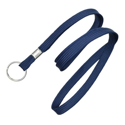 3/8" Blank Lanyard w/Split Ring (Navy Blue)