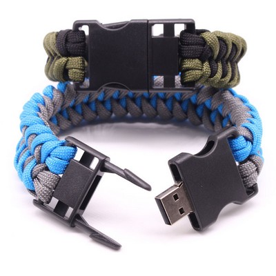 Outdoor Multifuntional Survival Bracelets w/USB Flash Drive 4 GB