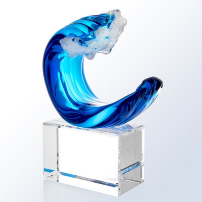 Tidal Art Glass Award 8 1/4"H