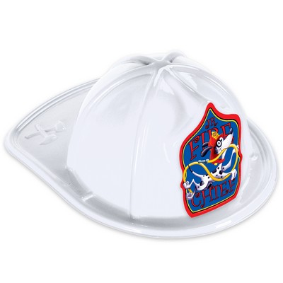 White Plastic Fire Chief Hats (CLEARANCE)