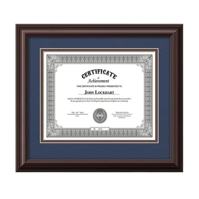 Cottingham Certificate Frame - Mahogany/Midnight Blue 8½"x11"